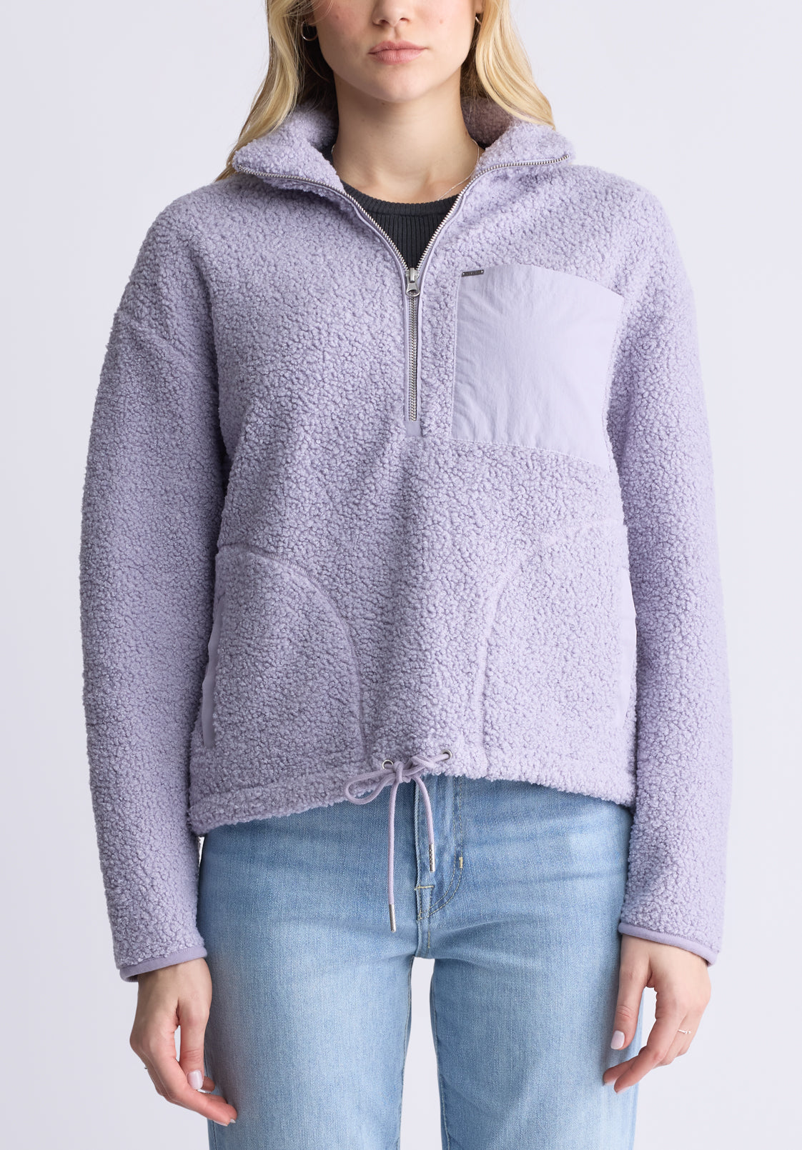 Sena Women's Sherpa Jacket with Chest Pocket. Thistle Purple - JK0036F