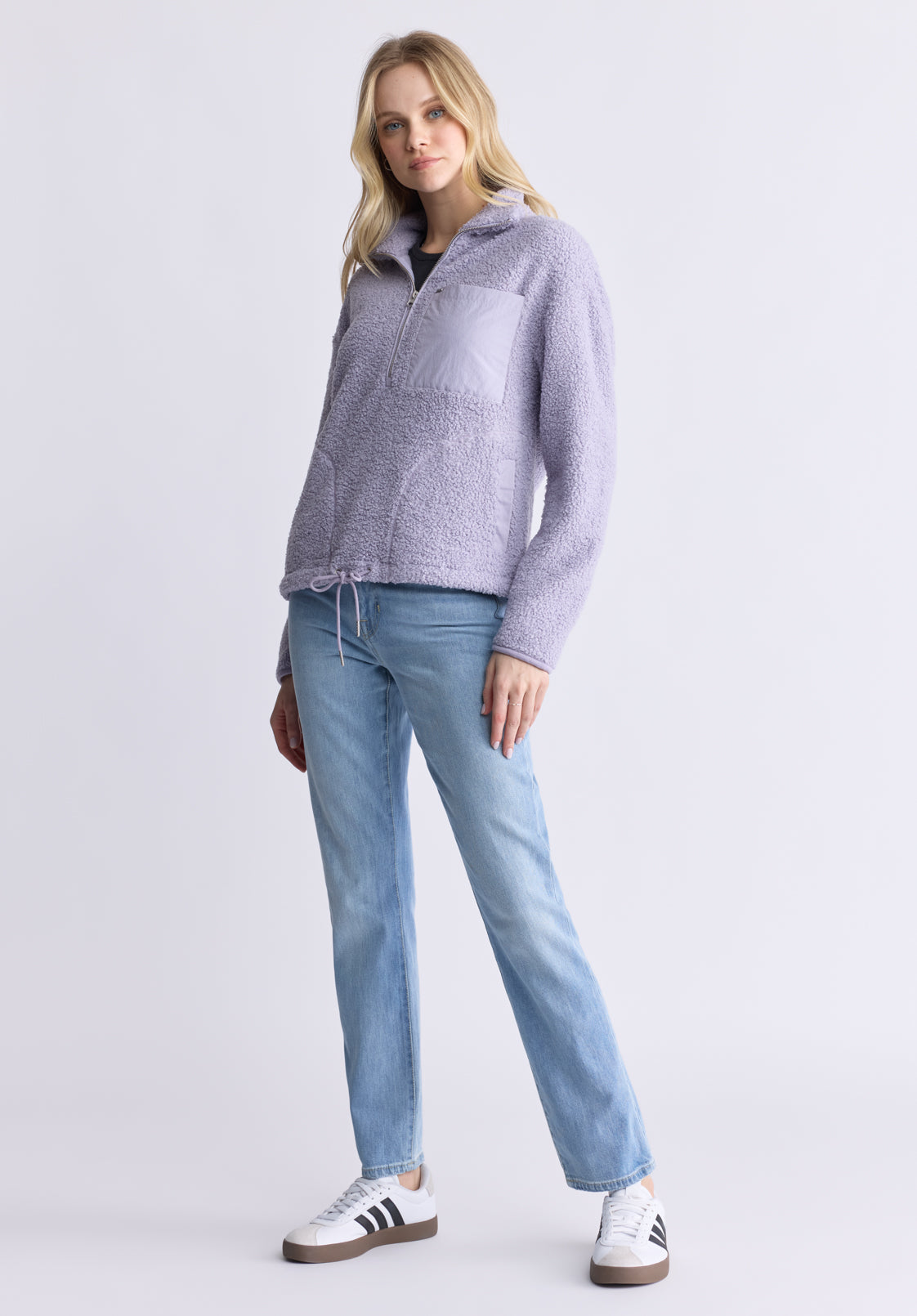 Sena Women's Sherpa Jacket with Chest Pocket. Thistle Purple - JK0036F