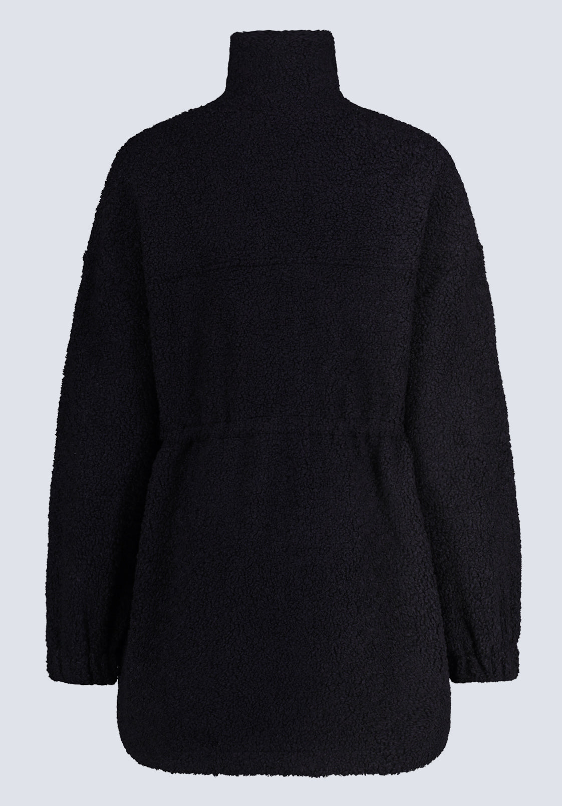 Citra Women's Cinch-Waist Full-Zip Sherpa Coat. Black  - JK0038F