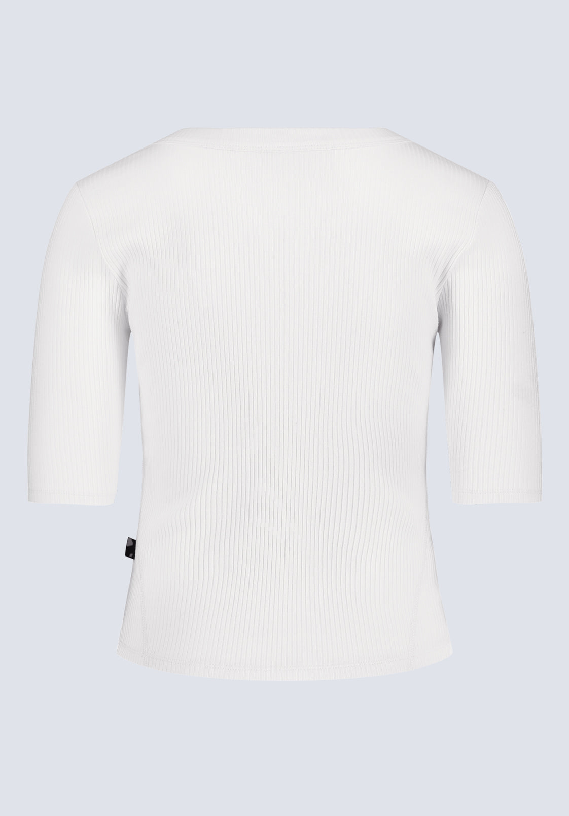 Tabbey Women's Elbow-Length Sleeve Ribbed Top. White - KT0166F