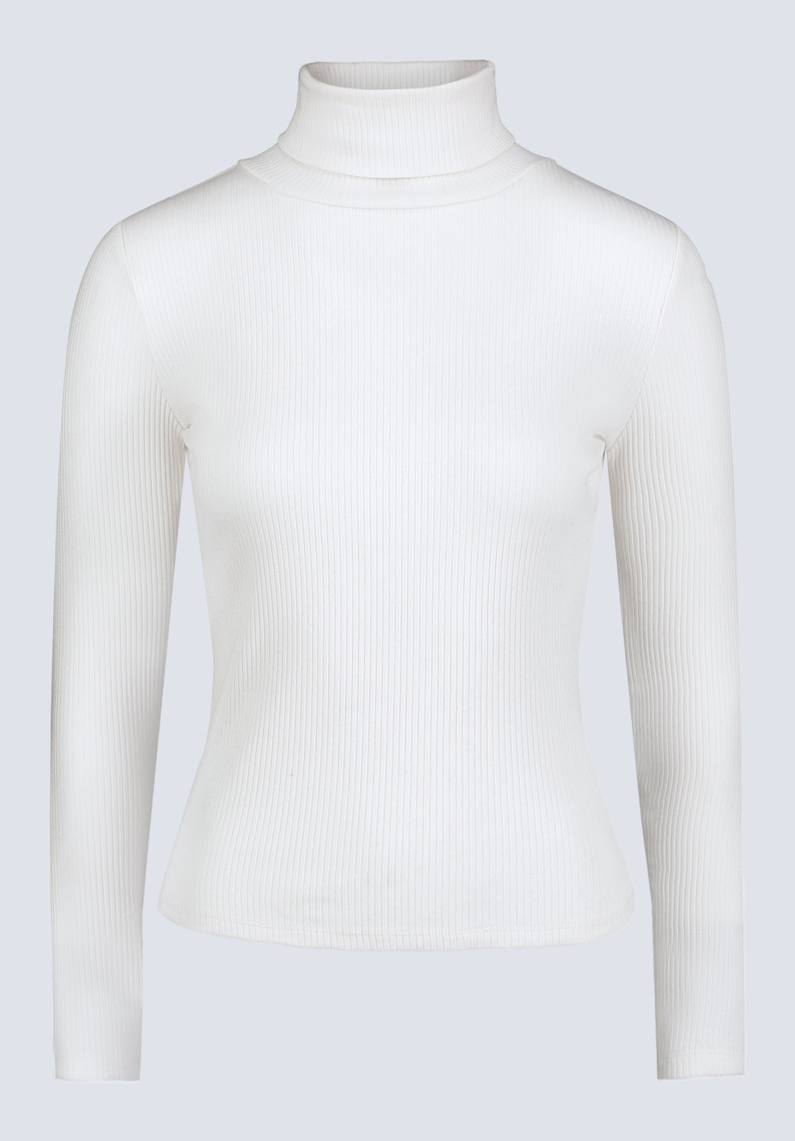 Mavra Women's Ribbed Turtleneck Top. Egret White - KT0164F