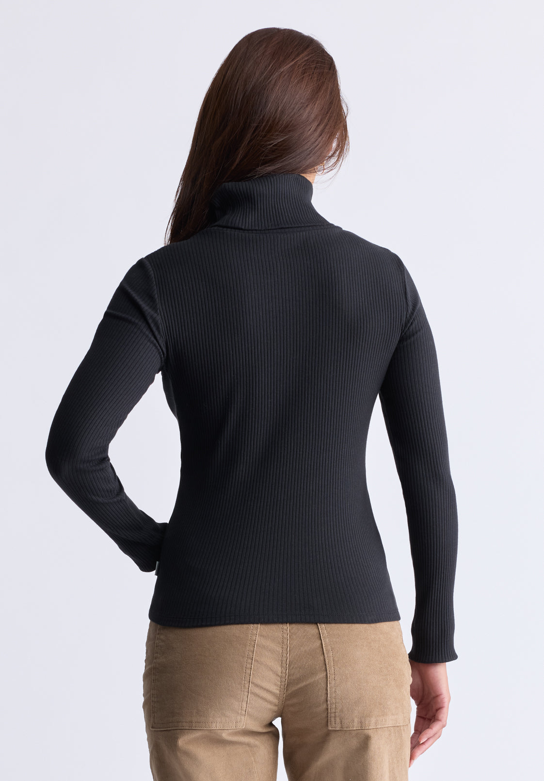 Mavra Women's Ribbed Turtleneck Top. Black - KT0164H