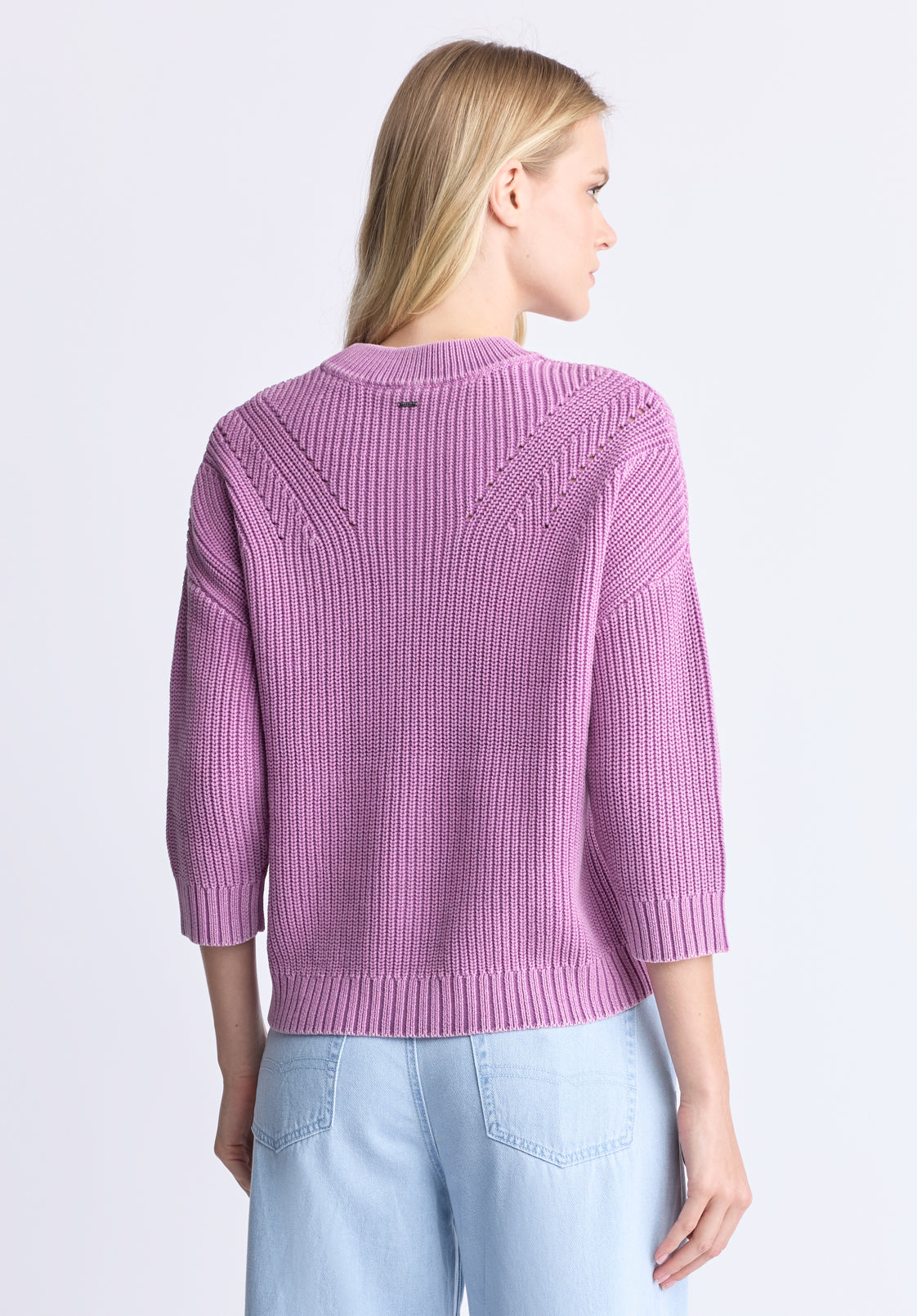 Kassanda Women's 3/4 Sleeve Knit Sweater. Purple - SW0100H