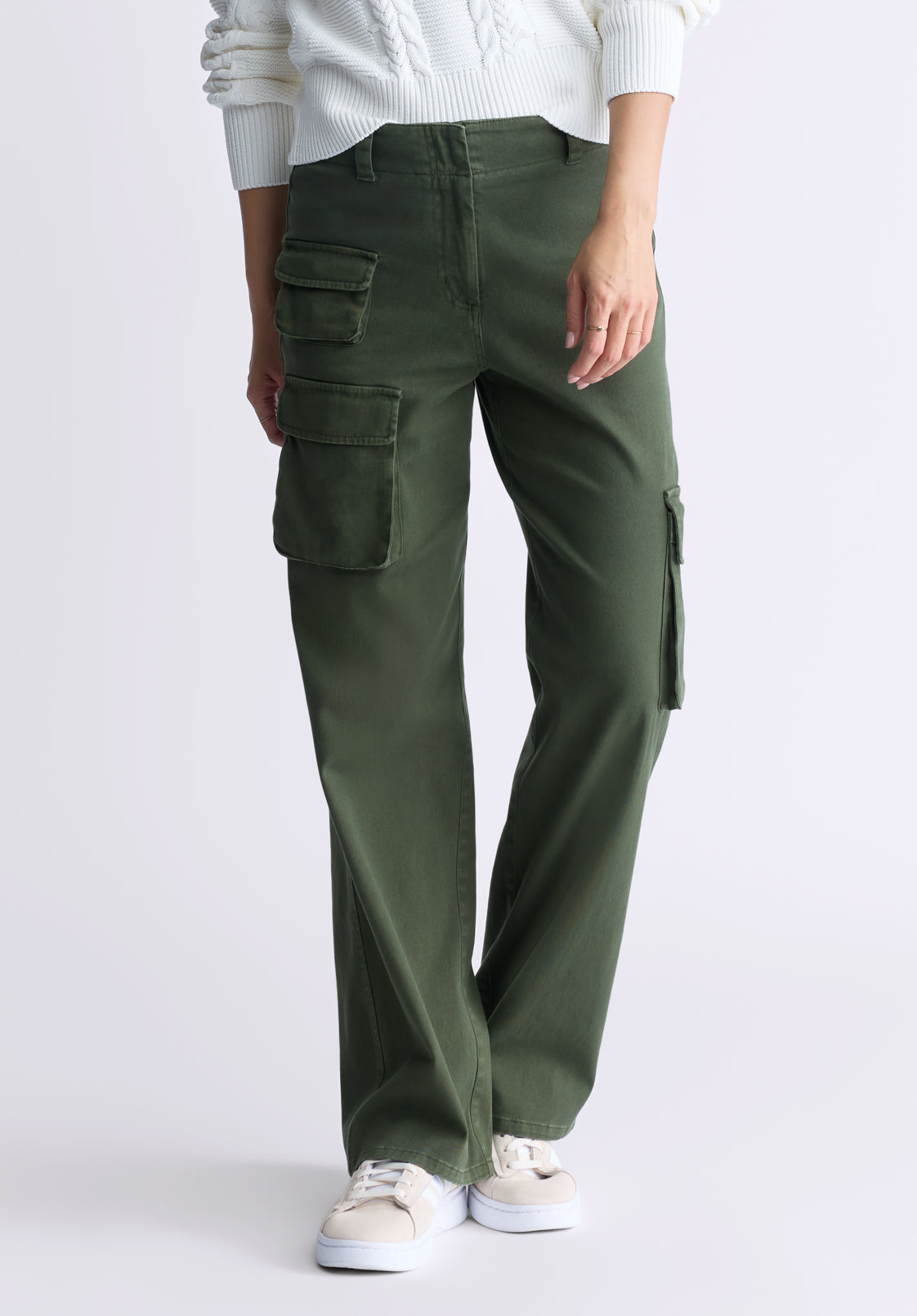 Fellie Women's Cargo Pants. Dark Green - WB0008F