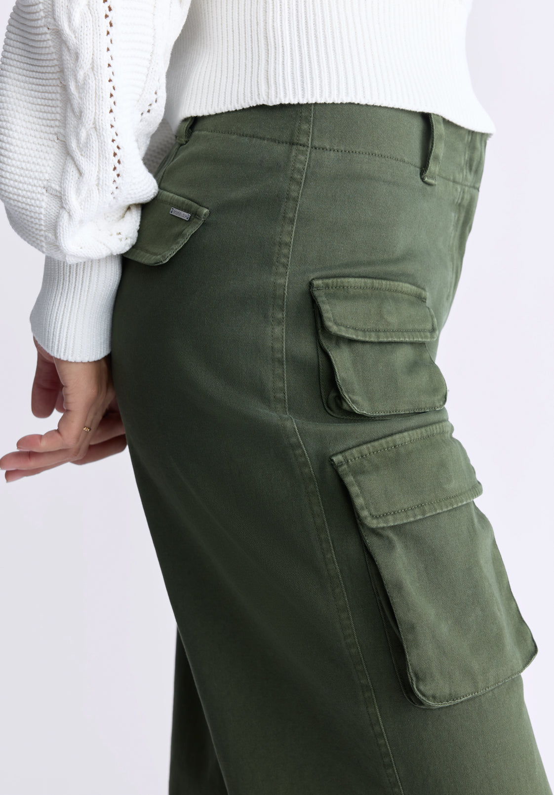 Fellie Women's Cargo Pants. Dark Green - WB0008F